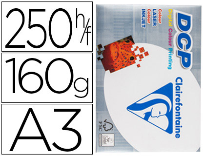 250h papel fotocopiadora Clairefontaine DCP A3 160g/m²